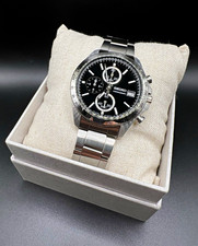 Seiko Chronograph Quartz 42mm Black Dial 100m Tachymeter Date Box Papers