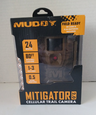 MUDDY MITIGATOR 2.0 Cellular Trail Camera Field Ready Pack Batteries + SD Card