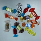 Murano-Style Hand-Blown Art Glass Lampwork Vintage Wrapped Candies ~ Set of 12