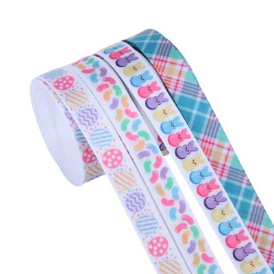 Pastel Plaid Bunny Egg Easter Fabric Ribbon Rolls Gift Wrapping Basket Crafts