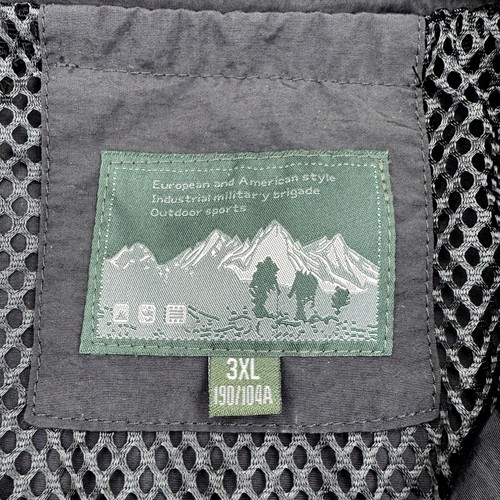 Black Vest Men Size 3X Sleeveless Tactical Multi Pockets Photographer Full Zip - Picture 7 of 9