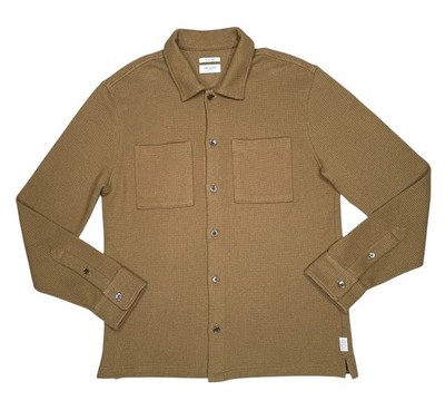 Todd Snyder Jersey Shirt Waffle Knit Cotton in Toasted Almond Sz L New $248