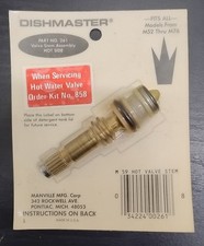 OEM DishMaster Valve stem assembly 261/HOT or 262/COLD fits M87  M52 thru M76