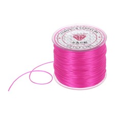 Elastic String for Bracelets, 0.8mm Stretch Bead Cord Rose Red, 100m