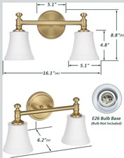 Lampade da bagno in ottone invecchiato, 2 luci oro tradizionale