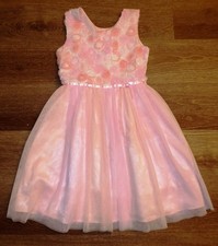 Girls Jona Michelle Dress size 10 -- pink, floral, puffy skirt, fancy, formal
