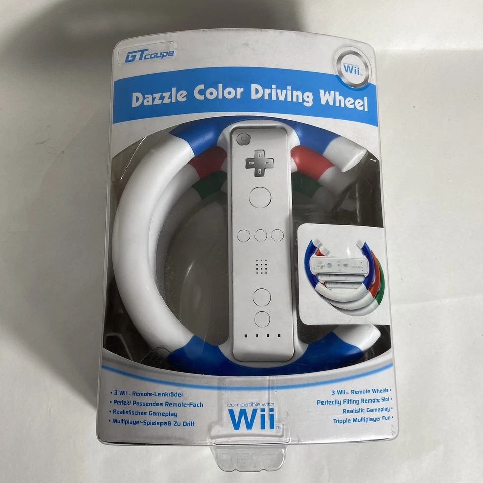 Wii Racing Wheel 3 Remote Wheels Green Blue And Red GT coupe - Image 4 of 4