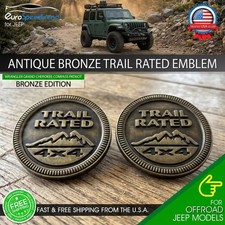 Bronze Trail Rated 4x4 Emblem Pair For Jeep Wrangler Grand Cherokee Compass