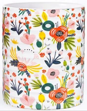 Kitchen Utensil Holder,7.2″Extra Large Stable Garden Floral Pattern Ceramic Uten