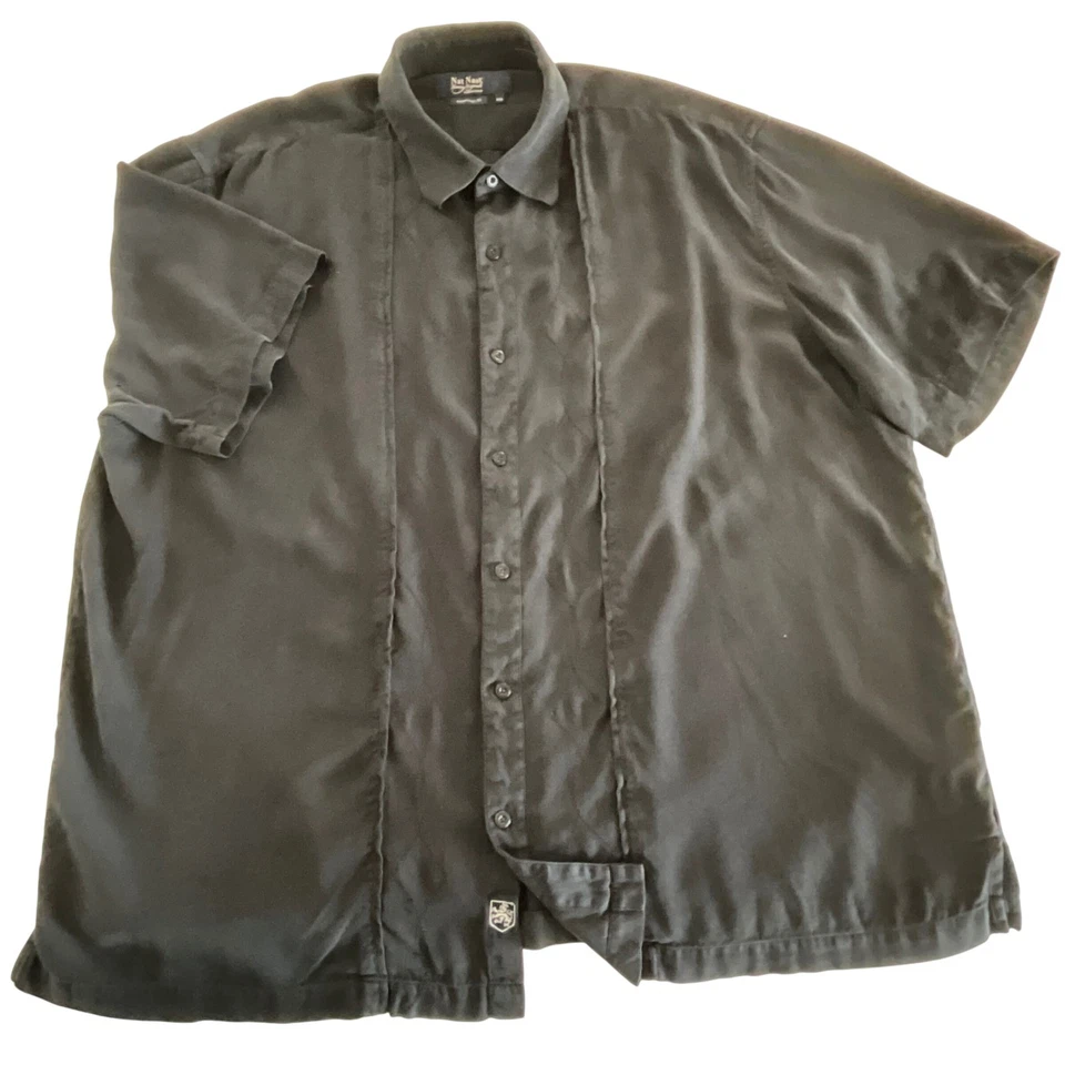 Nat Nast Luxury Originals Silk Button Up Shirt Mens XXL Short Sleeve - Image 2 of 4