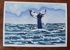 ACEO Art Card Whale Taill Original Watercolor In The Sea — photo 1