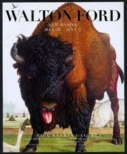 2005 Walton Ford bison buffalo art NYC gallery show vintage print ad