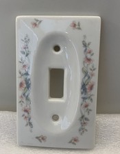 RARE HTF Princess House Heritage Floral Ribbon Bath Set Light Switch Plate