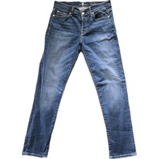 7 For All Mankind Dark Wash Josefina Skinny Boyfriend Jeans, Button Fly, 27
