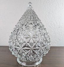 Clear Pressed Glass Lamp Shade Pineapple Teardrop Geometric Lighting Heavy Thick