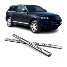 Edelstahl Seitenschweller Schwellerrohre für VW Touareg I 2002-2007 Silber