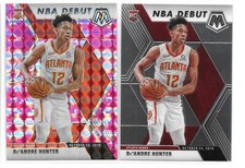 De'Andre Hunter 2019-20 Panini Mosaic NBA Debut RC #266 Lot (2) Base & Pink