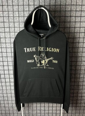 True Religion Hoodie World Tour Spellout Logo Size Large