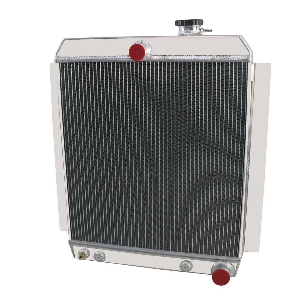 Relé de ventilador de cubierta de radiador de aluminio de 4 filas para camioneta Chevy 1947-1954 3,8 L Foto 2 de 4