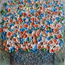 Spring Blooms Bouquet: Vibrant 12x12 Abstract Impressionist Floral Painting