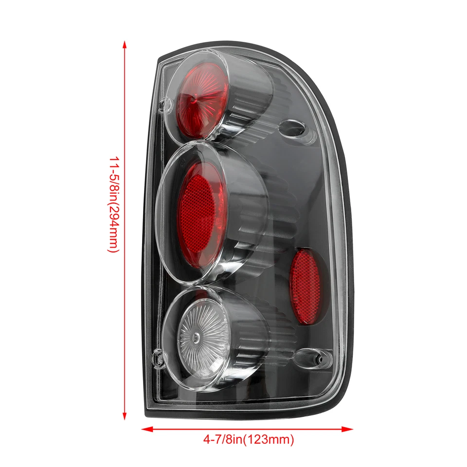 Par de luces traseras para Toyota Tacoma 2001-2004 carcasa negra lentes transparentes lámparas Foto 3 de 4