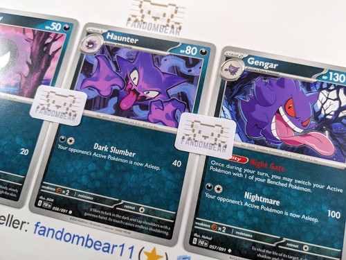 2024 GENGAR GASTLY HAUNTER 3 CARD EVOLUTION SET SV Paldean Fates Pokemon - Picture 6 of 8