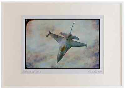 034021 General Dynamics F 16A Fighting Falcon _ USAF Aquarell Bilderrahmen