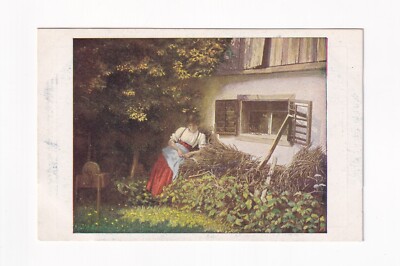 3135) Postcard JOBST - Künstlerkarte - VERSONNEN - Frau im Garten in der Sonne