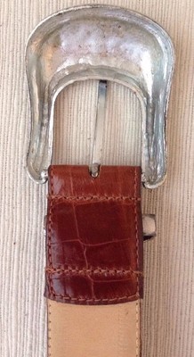 ELLEN TRACY LIINDA ALLARD Italian Alligator CalfSkin Belt  display picture 1