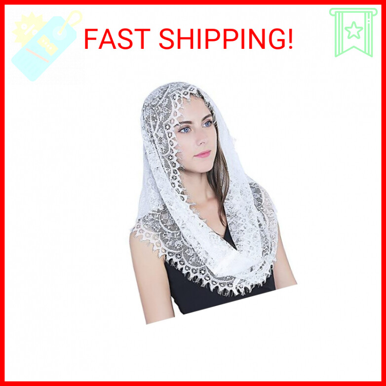 White Infinity Scarf Mantilla Catholic Veil Church Veil Head