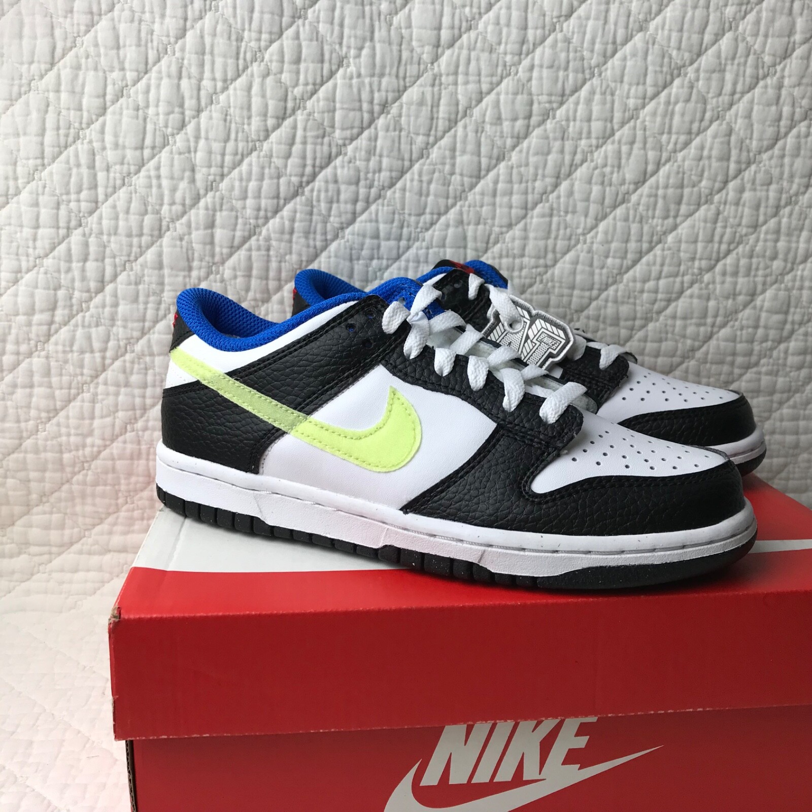Nike Dunk Low (GS) Shoes Big Kids SZ 4Y ‘Signal Blue Lemon Twist’ DQ0977-100 image 8