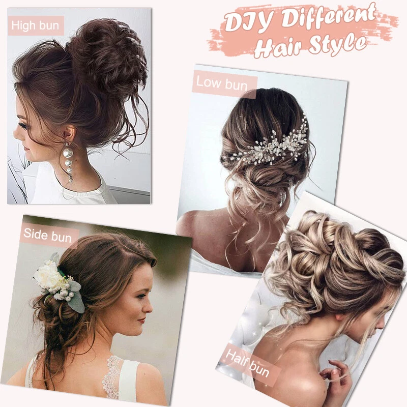 Natural Curly Messy Bun Hair Piece Scrunchie Updo Claw Clip in Hair Extensions U - Image 3 of 4