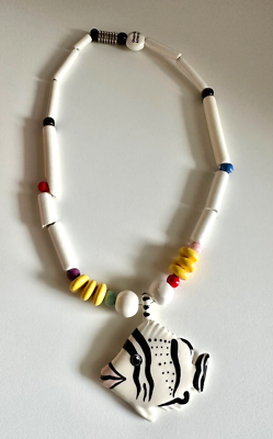 Vintage Ruby Z Ceramic Beaded Candace Loheed Tropical Fish Pastel