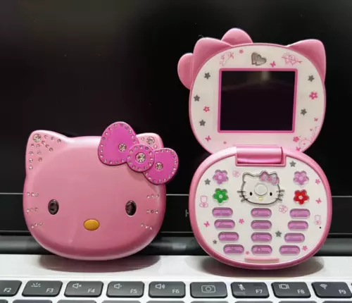 Hello Kitty Flip Phone 4G With Camera Kawaii 2025 - Sanrio Cartoon Kids Phone - Picture 8 of 8