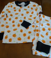 Pottery Barn Kids glow in dark Pumpkin 2 pc 3T Halloween pajamas photo sample