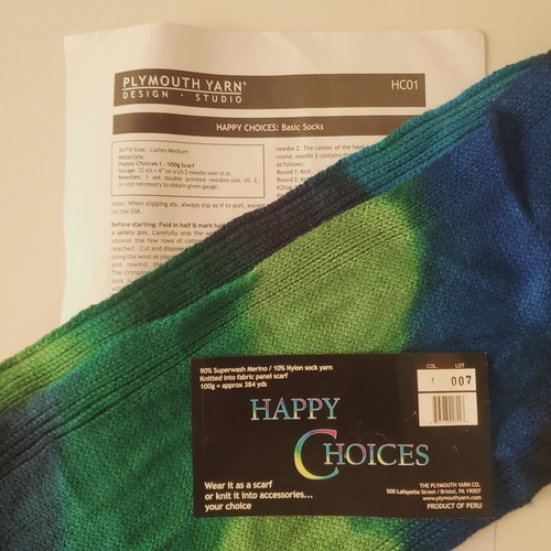 Set of 2 Plymouth Yarn HAPPY CHOICES Color 5 Self Striping Fingering Sock Blue - Picture 3 of 5