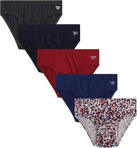 REEBOK HOMBRE PACK 5 - 253 BORGOÑA MEDIANO - P85 ROPA INTERIOR X5 CALZONCILLOS TIRO BAJO