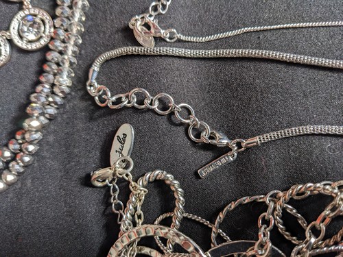 Lot of 15 Signed Silver Tone Necklaces Express NRT Loft Talbots Liz Claiborne - Picture 7 of 10