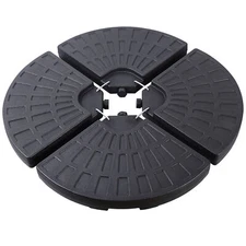 4-Piece Cantilever Offset Patio Umbrella Circular Base Stand w/Carry Handles 