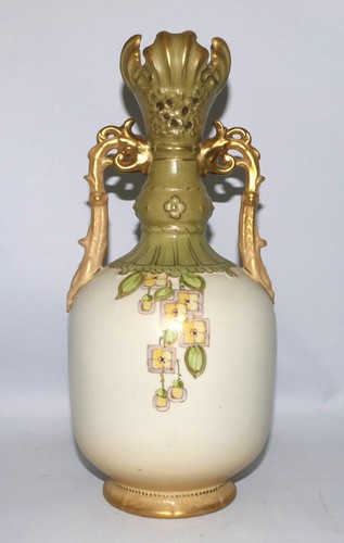Turn Teplitz Vienna Jugendstilvase E Wahliss Amphora Werke Böhmen, Gold 29,5 cm - Picture 2 of 18