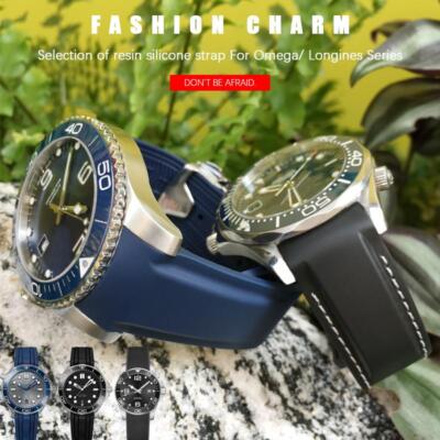 Rubber Silicone Watch Band Strap for Omega Seamaster Planet Ocean 19 20 21 22mm-