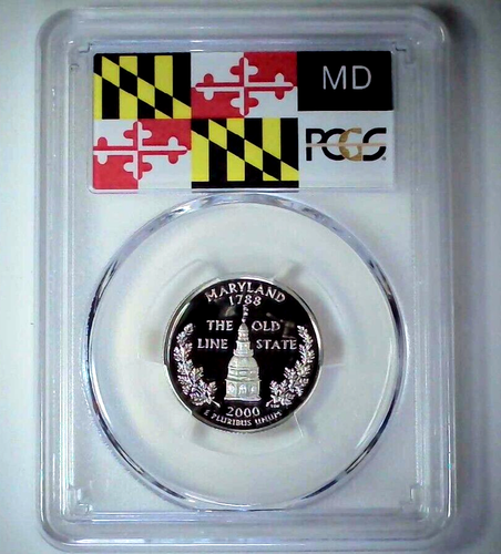 2000-S 25C State Quarter Maryland PCGS PR69 DCAM 90% Silver 25luoa0226 - Picture 1 of 4