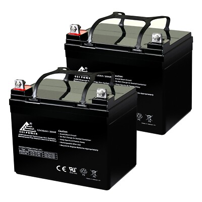 2 pack | 12V 35Ah Rechargeable SLA Battery Replaces 12-volt U-1 Battery