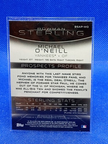 2013 Bowman Sterling Prospect Auto Michael O'Neill #BSAP-MO Auto - 第 2/2 張圖片