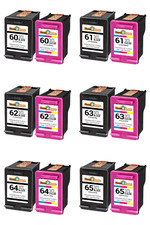 60 60XL 61 61XL 62 62XL 63 63XL 64XL 65XL for HP Black Color Ink Cartridges Lot