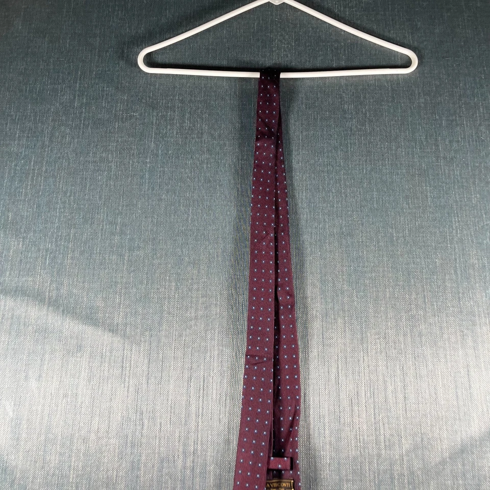 Corbata Giulia Visconti Para Hombres Cuello Granate Estampado Geométrico Seda Oxford Diseñador Formal Foto 2 de 4