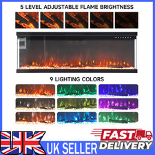 40/50/60 in Insert/ Wall Mounted Media LED Fireplace Electric Inset Fire 9 Frame