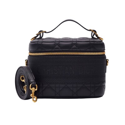 DIOR LAMBSKIN CANNAGE SMALL DIORTRAVEL VANITY CASE BLACK | eBay