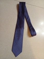 Pronto Uomo Platinum Tie Navy Blue Purple Geometric Silk