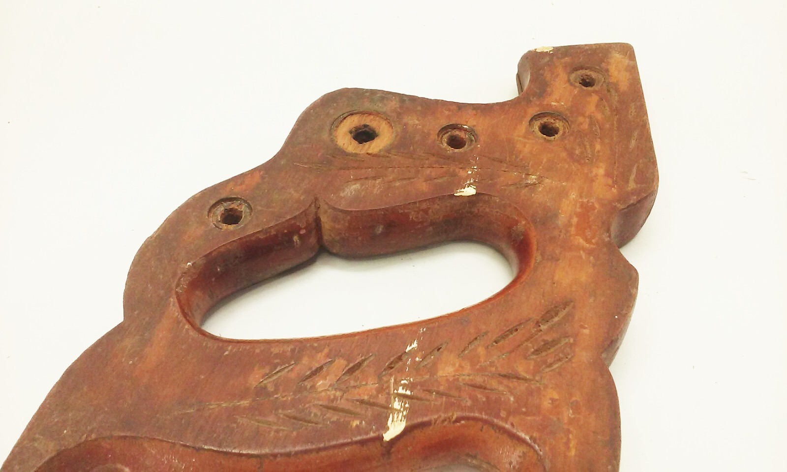 Vtg Disston USA hand saw wood handle 5 screw D-Series